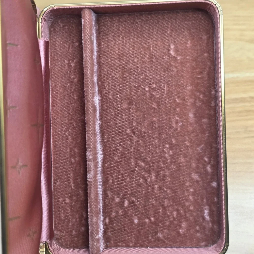 Farrington Vintage Travel Jewelry Box - Genuine Texol Pink Satin and Velvet